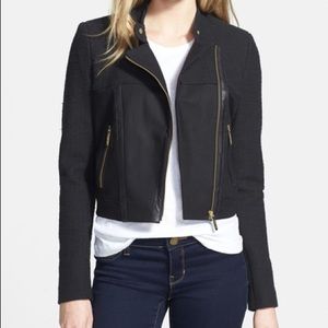 Michael Kors mixed media Moto jacket